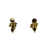 Black & White - Vintage Gold Plated Pearl & Crystal Rhinestone Clip-On Earrings (VE505)