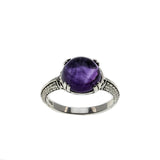 Purple Moon - Estate Sterling Silver Amethyst Cabochon Ring (ER304)