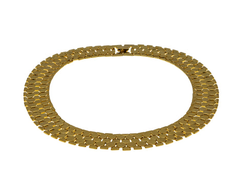 Cleopatra Vibes - Vintage Retro Gold Plated Fancy Link Collar Necklace (VN248)