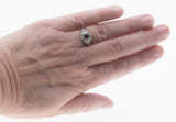 Earth & Sea - Estate Sterling Silver Garnet & Seed Pearl Filigree Ring (ER300)