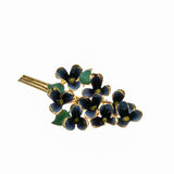 Roses Are Red Violets Are Blue, Here Is A Wonderful Vintage Brooch For You - Vintage Signed 'Made Austria' Gold Plated Enamel Violet Bouquet Brooch (VBR331)