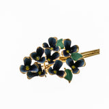 Roses Are Red Violets Are Blue, Here Is A Wonderful Vintage Brooch For You - Vintage Signed 'Made Austria' Gold Plated Enamel Violet Bouquet Brooch (VBR331)