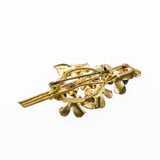 Roses Are Red Violets Are Blue, Here Is A Wonderful Vintage Brooch For You - Vintage Signed 'Made Austria' Gold Plated Enamel Violet Bouquet Brooch (VBR331)
