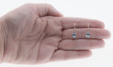 Water Drops -  Estate Sterling Silver Natural Blue Topaz Dangly Earrings  (EE217)