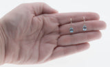 Water Drops -  Estate Sterling Silver Natural Blue Topaz Dangly Earrings  (EE217)