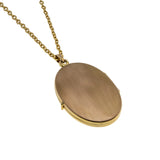 Butterfly & Flowers - Vintage English 9K Gold Engraved Floral Locket Pendant & GP Chain (VP280)