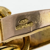 Butterfly & Flowers - Vintage English 9K Gold Engraved Floral Locket Pendant & GP Chain (VP280)