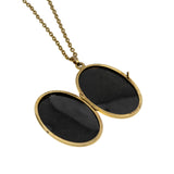 Butterfly & Flowers - Vintage English 9K Gold Engraved Floral Locket Pendant & GP Chain (VP280)