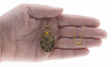 Butterfly & Flowers - Vintage English 9K Gold Engraved Floral Locket Pendant & GP Chain (VP280)