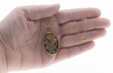 Butterfly & Flowers - Vintage English 9K Gold Engraved Floral Locket Pendant & GP Chain (VP280)