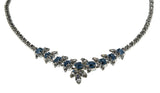 Something Blue - Vintage Rhodium Plated Crystal Rhinestone Necklace (VN249)