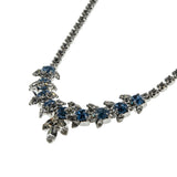 Something Blue - Vintage Rhodium Plated Crystal Rhinestone Necklace (VN249)