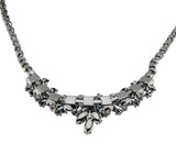 Something Blue - Vintage Rhodium Plated Crystal Rhinestone Necklace (VN249)
