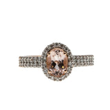 Pink Champagne - Vintage 10K Rose Gold Natural Morganite & Diamond Ring (VR1077)