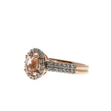 Pink Champagne - Vintage 10K Rose Gold Natural Morganite & Diamond Ring (VR1077)