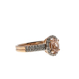 Pink Champagne - Vintage 10K Rose Gold Natural Morganite & Diamond Ring (VR1077)