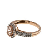 Pink Champagne - Vintage 10K Rose Gold Natural Morganite & Diamond Ring (VR1077)
