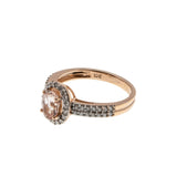 Pink Champagne - Vintage 10K Rose Gold Natural Morganite & Diamond Ring (VR1077)