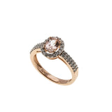 Pink Champagne - Vintage 10K Rose Gold Natural Morganite & Diamond Ring (VR1077)