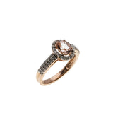 Pink Champagne - Vintage 10K Rose Gold Natural Morganite & Diamond Ring (VR1077)