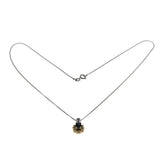 Starry Night - Vintage 14K Gold Natural Sapphire & Diamond Pendant & 10K Gold Chain (VP281)