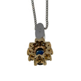 Starry Night - Vintage 14K Gold Natural Sapphire & Diamond Pendant & 10K Gold Chain (VP281)
