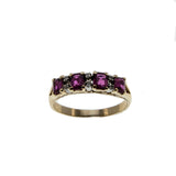 Glitter & Color - Vintage 14K Gold Natural Ruby & Diamond Ring (VR852)