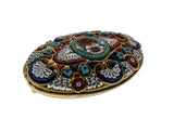 Arte Italiana - Victorian Italian Gold Plated Micro Mosaic Floral Brooch (VICBR041)