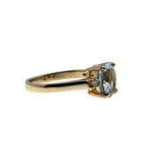 Sea Breeze - Estate 14K Gold Natural Aquamarine & Diamond Bespoke Ring (ER441)