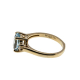 Sea Breeze - Estate 14K Gold Natural Aquamarine & Diamond Bespoke Ring (ER441)