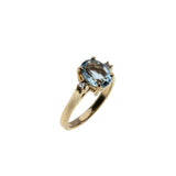 Sea Breeze - Estate 14K Gold Natural Aquamarine & Diamond Bespoke Ring (ER441)