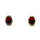 Vampire Bite - Vintage 14K Gold Natural Garnet Stud Earrings (VE507)