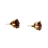 Vampire Bite - Vintage 14K Gold Natural Garnet Stud Earrings (VE507)