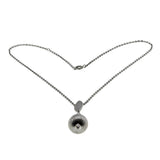 Tear Drop - Vintage Silver Tone Textured Drop Pendant & Chain (VP282)