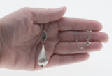 Tear Drop - Vintage Silver Tone Textured Drop Pendant & Chain (VP282)