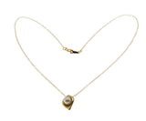 Feminine & Classic - Vintage Gold Plated Simulated Pearl Pendant & 14K Gold Fill Chain (VP283)