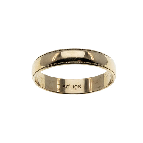 I Do - Vintage 10K Gold Milgrain Edge Wedding Band Ring (VR1079)
