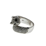 Sparkling Feline - Vintage Sterling Silver Cubic Zirconia Panther Ring (VR1080)