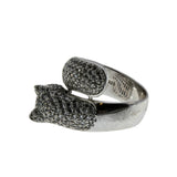 Sparkling Feline - Vintage Sterling Silver Cubic Zirconia Panther Ring (VR1080)