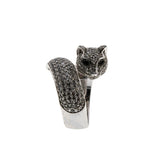 Sparkling Feline - Vintage Sterling Silver Cubic Zirconia Panther Ring (VR1080)