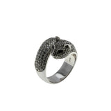 Sparkling Feline - Vintage Sterling Silver Cubic Zirconia Panther Ring (VR1080)