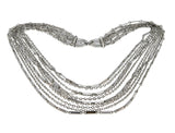 Drape Me - Vintage Signed 'Sarah' Rhodium Plated  'Sarah Coventry' Layered Bib Necklace (VN252)