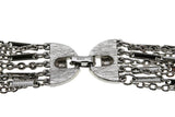 Drape Me - Vintage Signed 'Sarah' Rhodium Plated  'Sarah Coventry' Layered Bib Necklace (VN252)