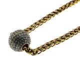 Ballroom Glitz - Vintage Gold & Rhodium Plated Rhinestone Crystal Disco Ball Pendant & Chain (VP285)