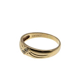 I Will - Vintage 10K Gold Natural Diamond Engraved Wedding Band Ring (VR1081)