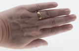 I Will - Vintage 10K Gold Natural Diamond Engraved Wedding Band Ring (VR1081)