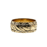Exquisite - Vintage Signed 'MALO' 14K Gold Engraved Wedding Band Ring (VR1122)
