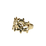 Wisteria -  Vintage 10K Gold Open-Work Foliage Band Ring (VR1083)