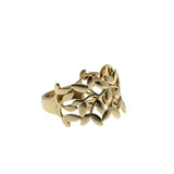 Wisteria -  Vintage 10K Gold Open-Work Foliage Band Ring (VR1083)