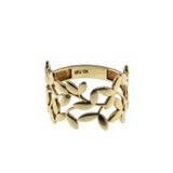 Wisteria -  Vintage 10K Gold Open-Work Foliage Band Ring (VR1083)